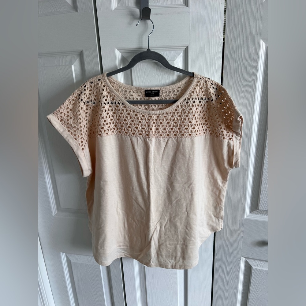 Lane Bryant Cream Eyelet Blouse